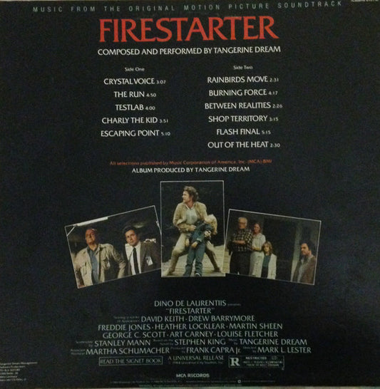 Tangerine Dream : Firestarter (Music From The Original Motion Picture Soundtrack) (LP, Album)