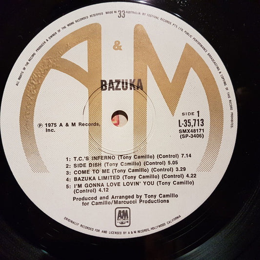 Tony Camillo's Bazuka : Bazuka (LP, Album)