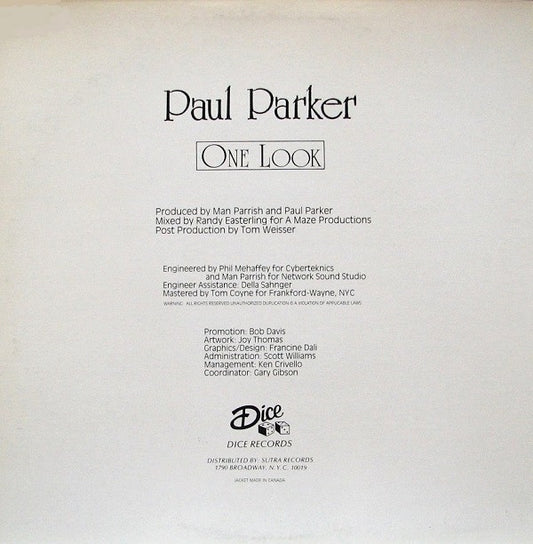 Paul Parker : One Look (One Look Was Enough) (12", Single)