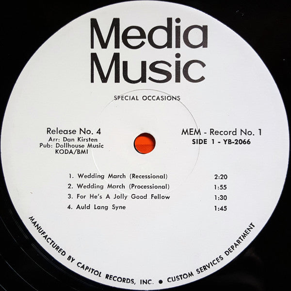 Dan Kirsten : Release No. 4 - Special Occasions (LP, Album, Mono)