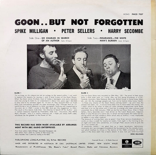 The Goons : Goon .. But Not Forgotten (LP, Mono, RE)
