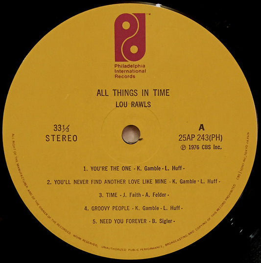 Lou Rawls : All Things In Time (LP, Album)