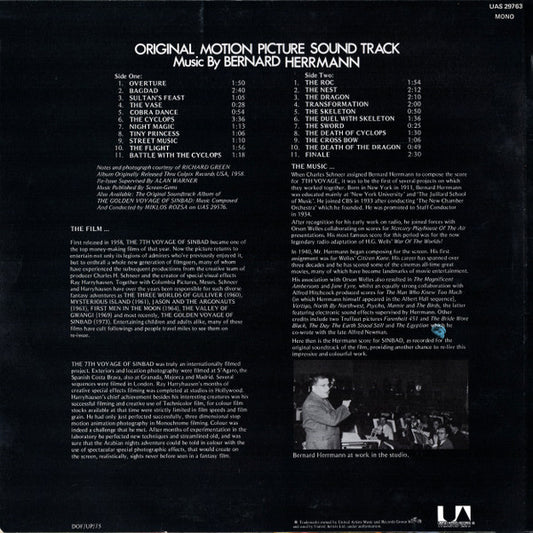 Bernard Herrmann : The 7th Voyage Of Sinbad (Original Motion Picture Soundtrack) (LP, Mono, RE)