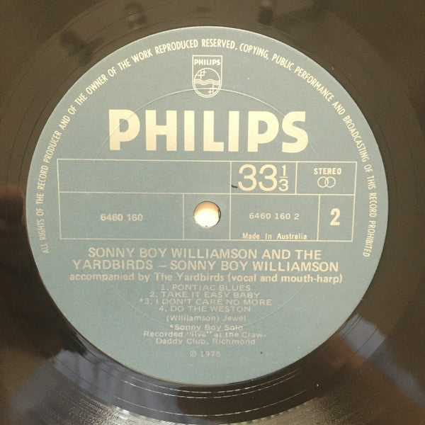 Sonny Boy Williamson (2) & The Yardbirds : Sonny Boy Williamson & The Yardbirds (LP, Album, RE)