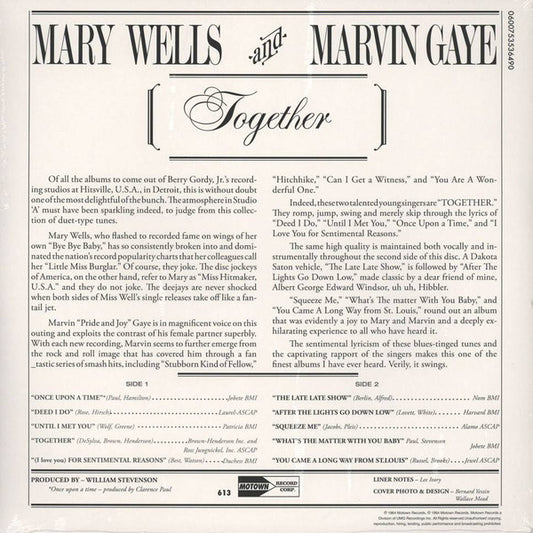 Marvin Gaye With Mary Wells : Together (LP, Album, RE, 180)