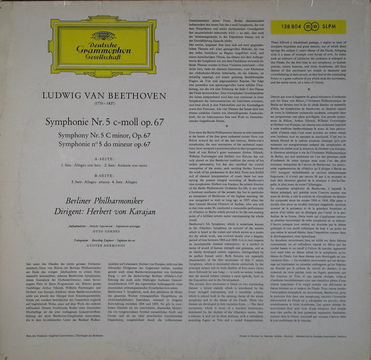 Beethoven* - Berliner Philharmoniker • Herbert von Karajan : Symphonie Nr.5 (LP, RP)