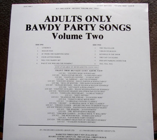 Various : Adults Only - Bawdy Party Songs - Volume Two (LP)