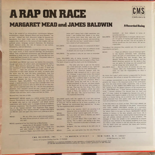 Margaret Mead and James Baldwin : A Rap On Race (2xLP)