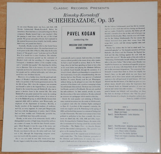 Nikolai Rimsky-Korsakov - Pavel Kogan : Scheherazade, Op. 35 (LP, Gat)