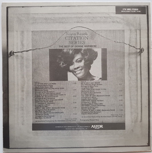 Dionne Warwick : The Best Of Dionne Warwicke (LP, Comp)