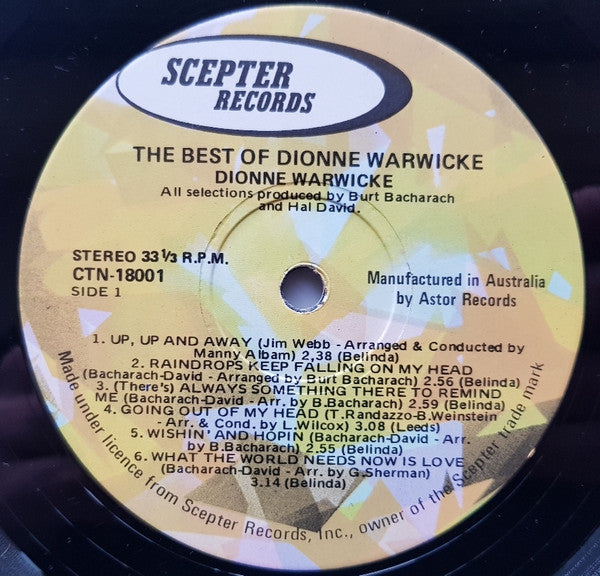 Dionne Warwick : The Best Of Dionne Warwicke (LP, Comp)