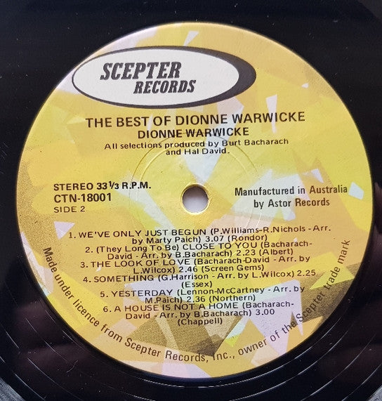 Dionne Warwick : The Best Of Dionne Warwicke (LP, Comp)