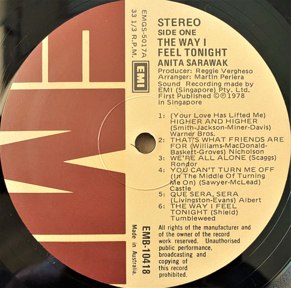Anita Sarawak : The Way I Feel Tonight (LP)