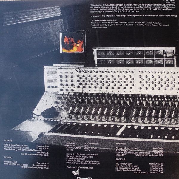 Ten Years After : Ten Years After - Recorded Live (2xLP, Album, RE)