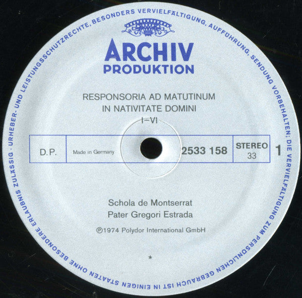 Escolanía De Montserrat / Gregori Estrada : Gregorianischer Choral (LP, Gat)