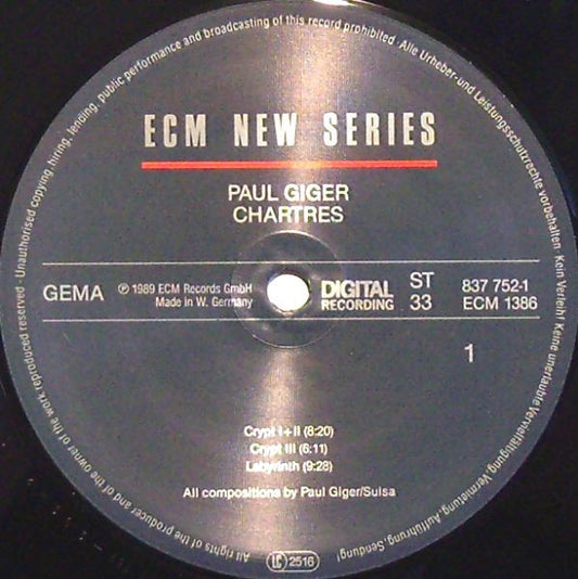 Paul Giger : Chartres (LP, Album)