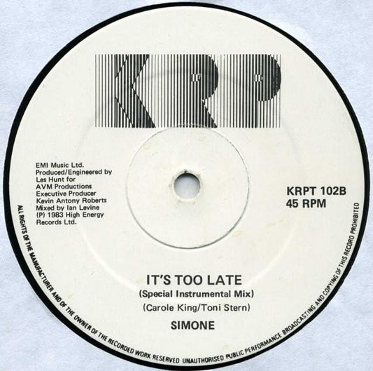 Simone (2) : It's Too Late (12")