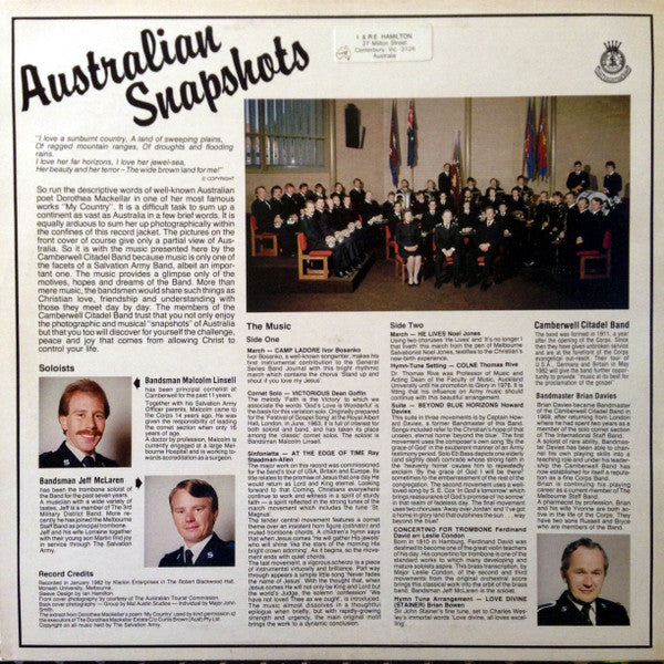 Camberwell Salvation Army Citadel Band : Australian Snapshots (LP, Album)