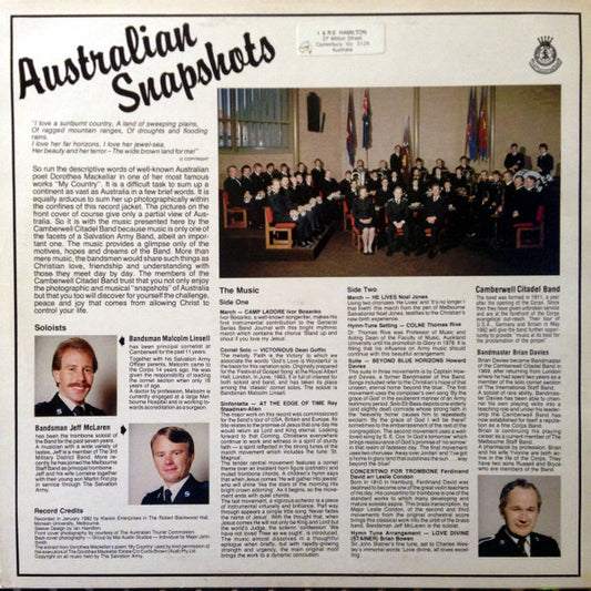 Camberwell Salvation Army Citadel Band : Australian Snapshots (LP, Album)