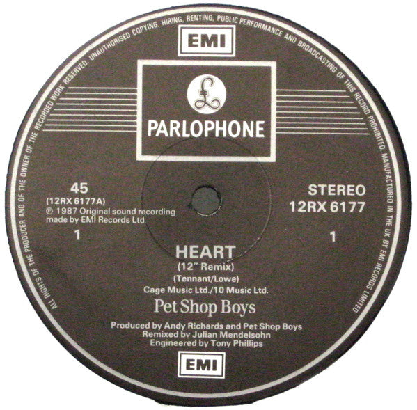 Pet Shop Boys : Heart (Remix) (12", Single)