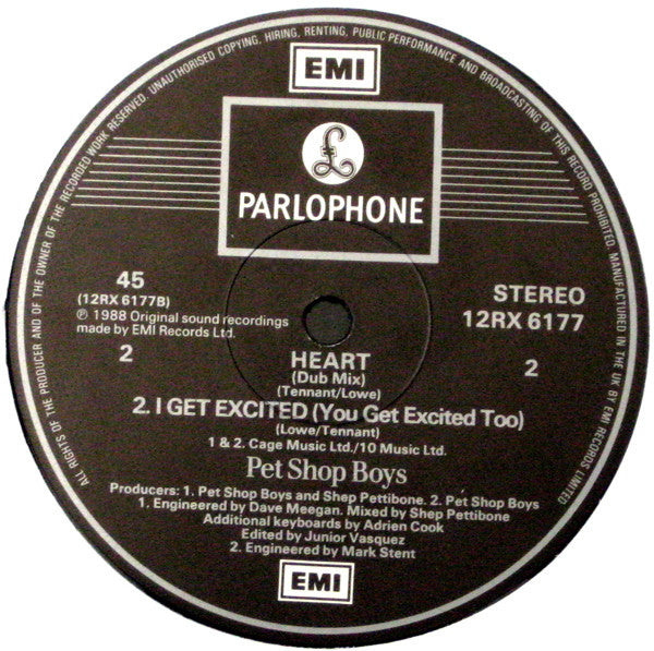 Pet Shop Boys : Heart (Remix) (12", Single)