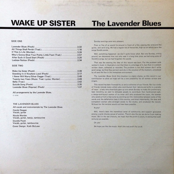 The Lavender Blues (2) : Wake Up Sister (LP, Album)