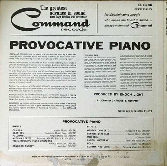 Dick Hyman And His Orchestra : Provocative Piano (LP, Album, Gat)