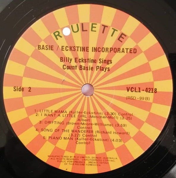 Billy Eckstine and The Count Basie Orchestra : Basie Eckstine Inc (LP)
