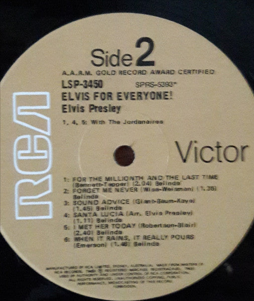 Elvis Presley : Elvis For Everyone! (LP, Album)
