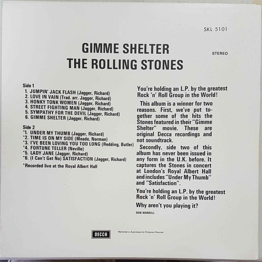 The Rolling Stones : Gimme Shelter (LP, Comp, RE)