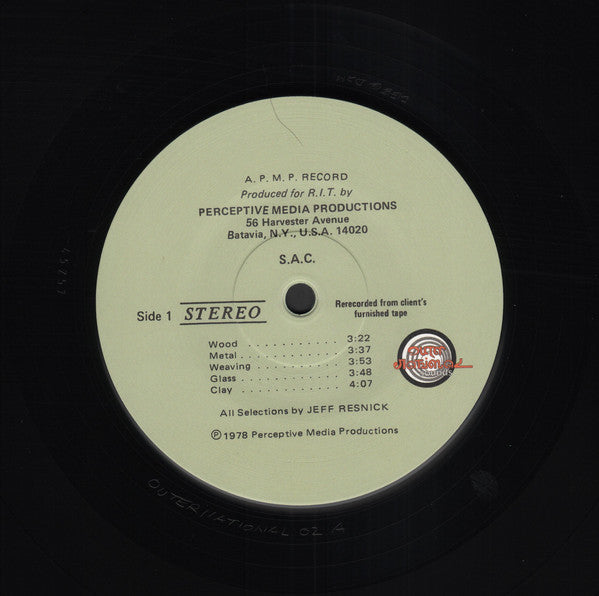 Jeff Resnick : SAC School Of American Craftsmen (LP, RE)