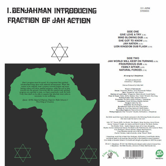 I Benjahman : Fraction Of Jah Action (LP, Ltd, RE)