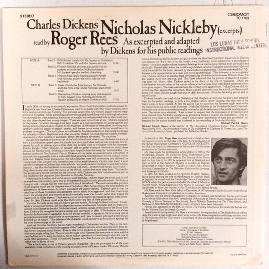 Charles Dickens (2) : Nicholas Nickleby (Excerpts) (LP, Album)