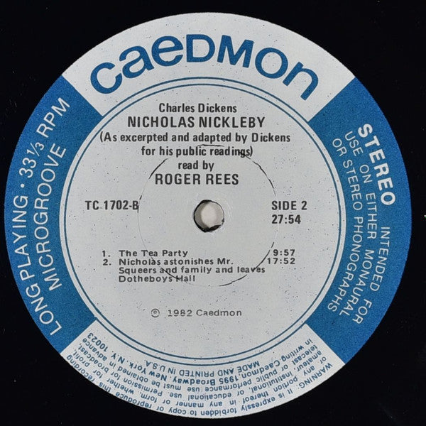 Charles Dickens (2) : Nicholas Nickleby (Excerpts) (LP, Album)