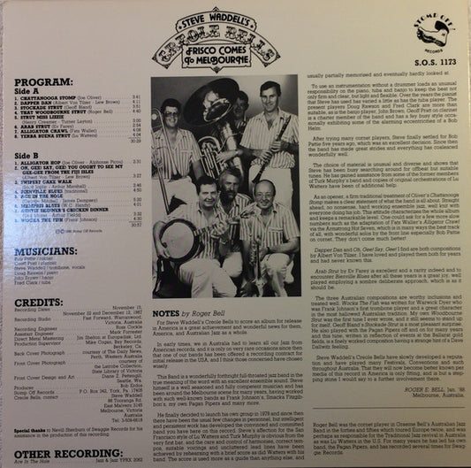 Steve Waddell's Creole Bells : Frisco Comes To Melbourne (LP, Album)