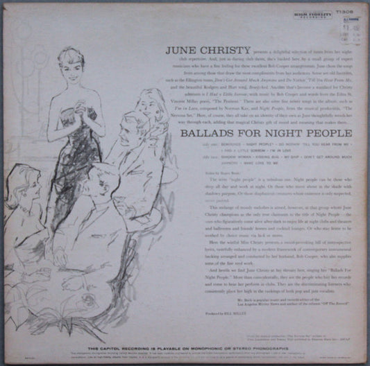 June Christy : Ballads For Night People (LP, Album, Mono, RP, Scr)