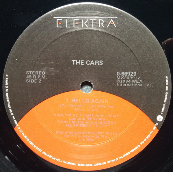 The Cars : Hello Again (12", Single)