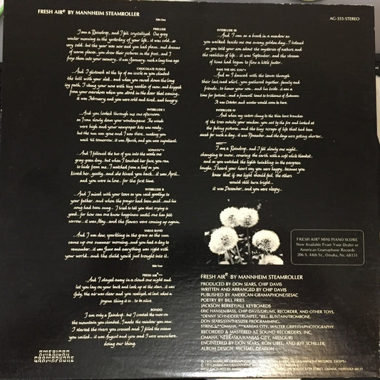 Mannheim Steamroller : Fresh Aire (LP, Album, RP)