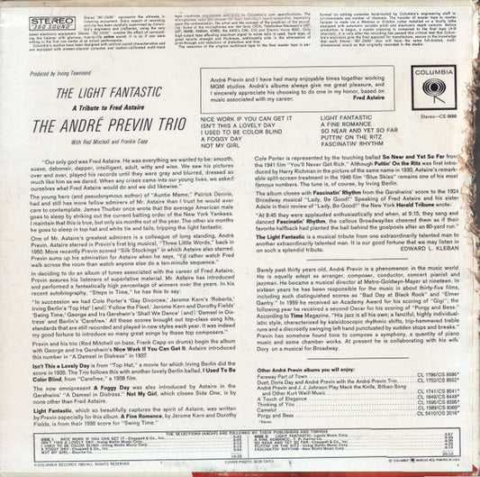 The André Previn Trio With Red Mitchell And Frankie Capp* : The Light Fantastic: A Tribute To Fred Astaire (LP, Album)