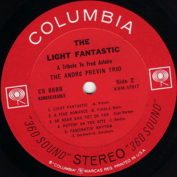 The André Previn Trio With Red Mitchell And Frankie Capp* : The Light Fantastic: A Tribute To Fred Astaire (LP, Album)