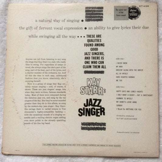Kay Starr : Kay Starr: Jazz Singer (LP, Album, Los)