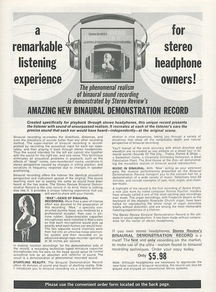 Unknown Artist : Stereo Review’s Binaural Demonstration Record (LP)
