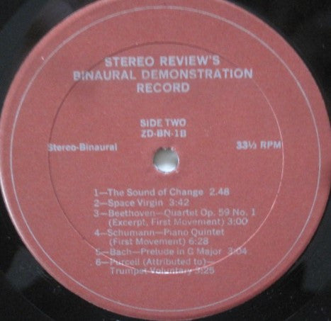 Unknown Artist : Stereo Review’s Binaural Demonstration Record (LP)