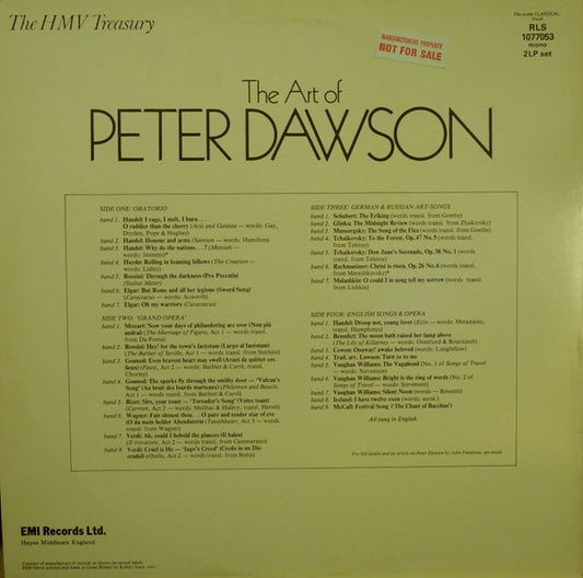 Peter Dawson : The Art of Peter Dawson: Opera . Oratorio . German & Russian Songs . English Operas & Songs (2xLP, Comp, Mono)