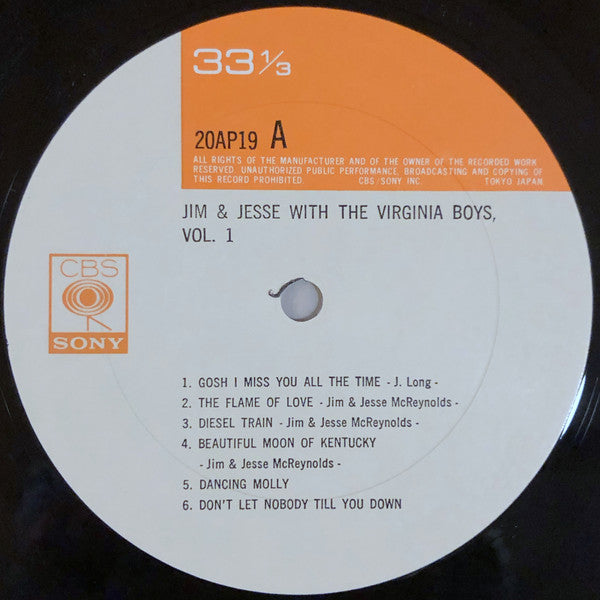 Jim & Jesse And The Virginia Boys : Vol. 1 (LP, Comp, Mono)