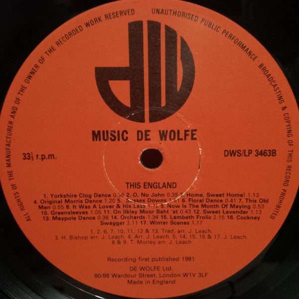 The Studio Ensemble : This England (LP)