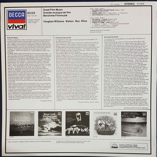 Various : Great Film Music (LP)