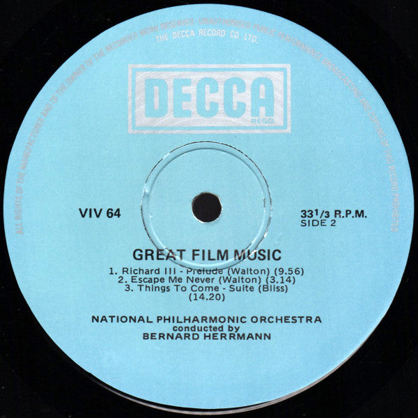 Various : Great Film Music (LP)