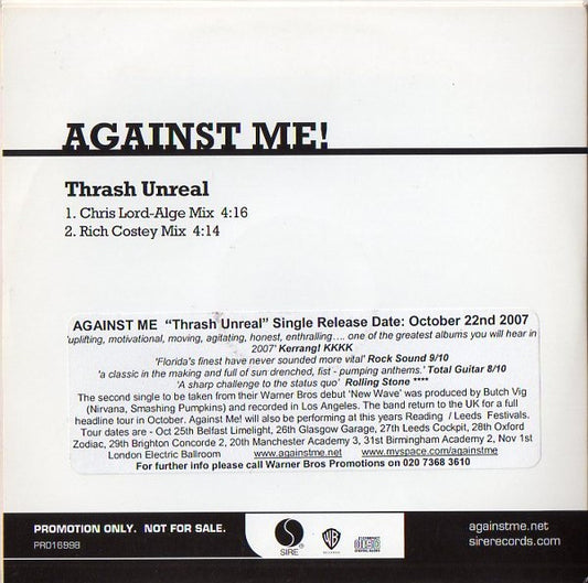 Against Me! : Thrash Unreal (CD, Single, Promo)