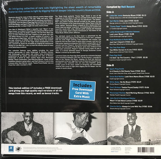 Various : The Rough Guide To The Best Country Blues You've Never Heard (Reborn And Remastered) (LP, Album, Comp)